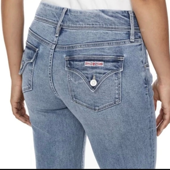 Hudson Women's Midrise Jeans Straight Leg Stretch Icy Blue Denim NWT Size 12/32 - Picture 12 of 12